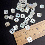 Tiny 3/8"Square Moonrise Rustic Mother of Pearl Craft/Embellishment Buttons 10mm, 2Hole, Iridescent, Pack of 60 for $6.00  #LP-70
