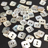 Tiny 3/8"Square Moonrise Rustic Mother of Pearl Craft/Embellishment Buttons 10mm, 2Hole, Iridescent, Pack of 60 for $6.00  #LP-70