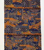 Last Piece, Journey with Indigo Kimono Silk Satin 'Charmeuse'  14" x 62"    # 4198