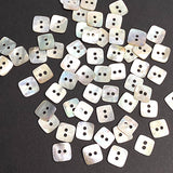 Tiny 3/8"Square Moonrise Rustic Mother of Pearl Craft/Embellishment Buttons 10mm, 2Hole, Iridescent, Pack of 60 for $6.00  #LP-70