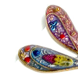 Colorful Metal Dragonfly Embellishment Hand-Painted by Susan Clarke, 2", Gold Accents, Clear Topcoat, No Button Hole,  #SC-944