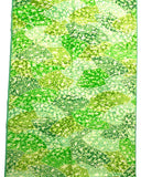 Ten Thousand Fans, Vintage Silk Crepe Kimono Pieces from Japan, Bright Greens 14" x 67" #3800