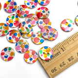 Party Spots Shell, 9/16" Colorful 14mm 2-Hole Button, Pack of 20 # LP-127
