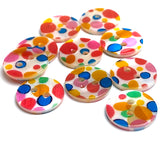 Party Spots Shell, 9/16" Colorful 14mm 2-Hole Button, Pack of 20 # LP-127