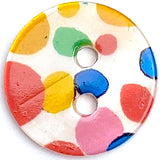 Party Spots Shell, 9/16" Colorful 14mm 2-Hole Button, Pack of 20 # LP-127