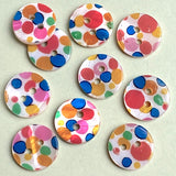 Party Spots Shell, 9/16" Colorful 14mm 2-Hole Button, Pack of 20 # LP-127