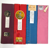 Four Mini Bolts of Vintage Kimono Lining Silk from Japan  ~4 Yards Each, Still Folded/Tied #413