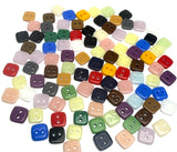 110 Square-ish Buttons, Color Mix, Opaque Glass 3/8" Two-Hole, #LP-146-100