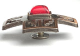 Copper/Red Stone Cross Large Screw-Back Concho 1.5"  #SWH-121