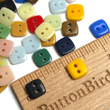 110 Square-ish Buttons, Color Mix, Opaque Glass 3/8" Two-Hole, #LP-146-100