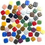 110 Square-ish Buttons, Color Mix, Opaque Glass 3/8" Two-Hole, #LP-146-100