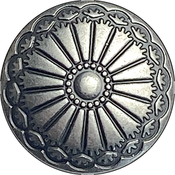 Southwest Sunflower Two, Silver Color Shank Back Button  13/16" #SWC-18