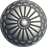 Southwest Sunflower Two, Silver Color Shank Back Button  13/16" #SWC-18
