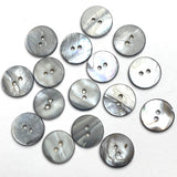 11/16" Silver-Gray Semi Rustic 18mm Shell, 2-Hole, Pack of 22 Buttons, #23-204