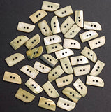 Tribal Taupe Sort-Of Rectangle, Stone or Shell? 5/16" x 11/16", Pack of 39 Buttons #23-130