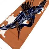 Large Crane Flying, Tenugui Towel from Japan, 100% Cotton 13.5" x 36"