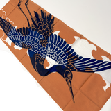 Large Crane Flying, Tenugui Towel from Japan, 100% Cotton 13.5" x 36"