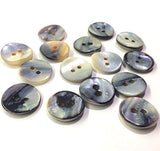 Re-Stocked: Mermaid's Indigo 7/16" Blue Mussel Shell Buttons, 11mm Pack of 20 Buttons $9   #KB-810