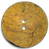 Running Low, Mustard Yellow-Brown Rustic Extra Large Coconut Scooped Button  2-1/4" #SK-483