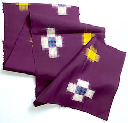 Eggplant Vintage Meisen Kimono Silk Pieces from Japan, 13.5" x 54"  # ZP-17