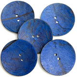 Brighter Navy Blue Extra Large Coconut Button "Rustica"  2-1/4" Scooped, 2-Hole, #SK-487-Brt