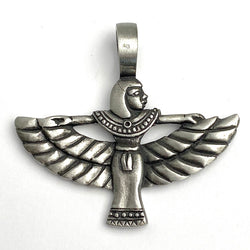 SALE, Isis Winged Goddess Large Pewter Pendant, 1-7/8" 48mm  # FJ-101
