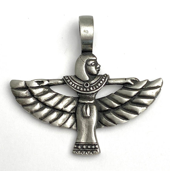 SALE, Isis Winged Goddess Large Pewter Pendant, 1-7/8" 48mm  # FJ-101