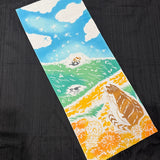 Cats Among Dandelions Tenugui Towel from Japan, 100% Cotton 14" x 35"