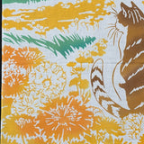 Cats Among Dandelions Tenugui Towel from Japan, 100% Cotton 14" x 35"