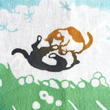 Cats Among Dandelions Tenugui Towel from Japan, 100% Cotton 14" x 35"