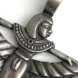 SUPER SALE, TWO PENDANTS, Winged Goddess ISIS Large Pewter Pendant, 1-7/8" 48mm  # FJ-101