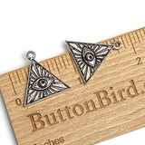 Egyptian Pyramid Eye, Pewter Charm/Pendant, 7/8" 22mm  # FJ-102