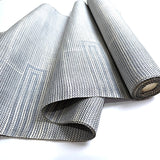Shifting Woven Rectangles Off-White/Blue Pongee Ikat, Vintage Silk from Japan By the Yard #413