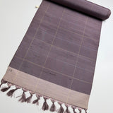 Dusty Slubby Purple with Gridlines, Yarn-Dyed Vintage Silk from Japan By the Yard #325