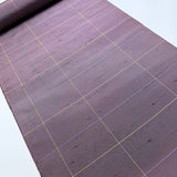 Dusty Slubby Purple with Gridlines, Yarn-Dyed Vintage Silk from Japan By the Yard #325
