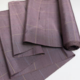 Dusty Slubby Purple with Gridlines, Yarn-Dyed Vintage Silk from Japan By the Yard #325