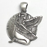 Goddess Isis Kneeling, Pewter Pendant, 1.5" / 39mm  # FJ-104