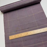 Dusty Slubby Purple with Gridlines, Yarn-Dyed Vintage Silk from Japan By the Yard #325