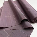 Dusty Slubby Purple with Gridlines, Yarn-Dyed Vintage Silk from Japan By the Yard #325