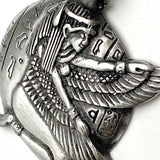 Goddess Isis Kneeling, Pewter Pendant, 1.5" / 39mm  # FJ-104