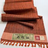 Rustic Black/Orange Chunky Vintage Silk from Japan By the Yard #326