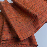 Rustic Black/Orange Chunky Vintage Silk from Japan By the Yard #326