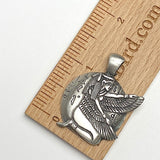 Goddess Isis Kneeling, Pewter Pendant, 1.5" / 39mm  # FJ-104