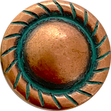 Copper/Green Patina Round Rope-Edge Concho 1" Screwback  #SWM-19 Darker Color