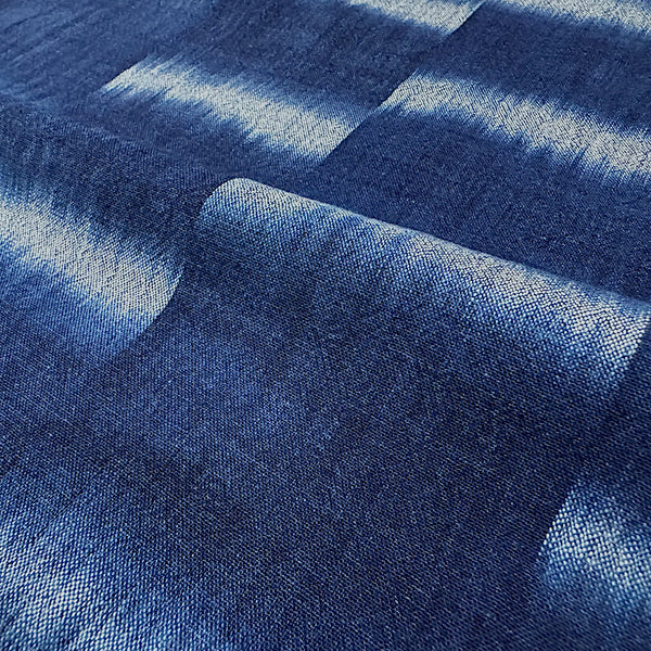 Indigo Kasuri Crepe Cotton Ikat from Japan 40" Wide, Per HALF Yard # NS-41