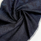 Navy-Indigo/Black Ikat with Kites or Abstract Angular Spirals Vintage Kimono Silk from Japan By the Yard #327