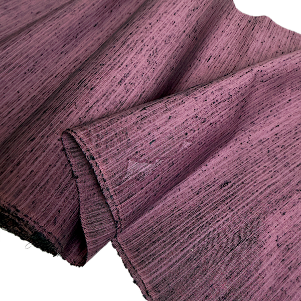 Two Trees, Two Mountains Black-Slubbed Mulberry Vintage Kimono Silk from Japan By the Yard #328