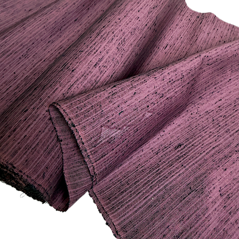 Two Trees, Two Mountains Black-Slubbed Mulberry Vintage Kimono Silk from Japan By the Yard #328