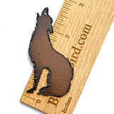 Howling Coyote, Rusted Iron Pendant/Plaque/Hanging Decor 2.5"  #RST 3037