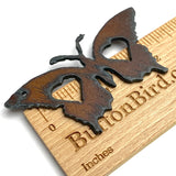 Butterfly Heart Pendant/Embellishment, 2 Hearts Rusted Iron  2.75"  #RST-64